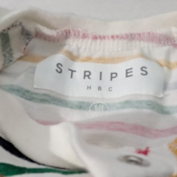 HBC "Stripes" Baby Sleeper/Onesie Size 6-12 Months - Pre Owned - Picture 4 of 4